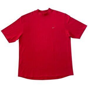 Vintage Y2K Nike Shirt Swoosh Tee Short Sleeve Embroidered Red Men Size XXL 2XL
